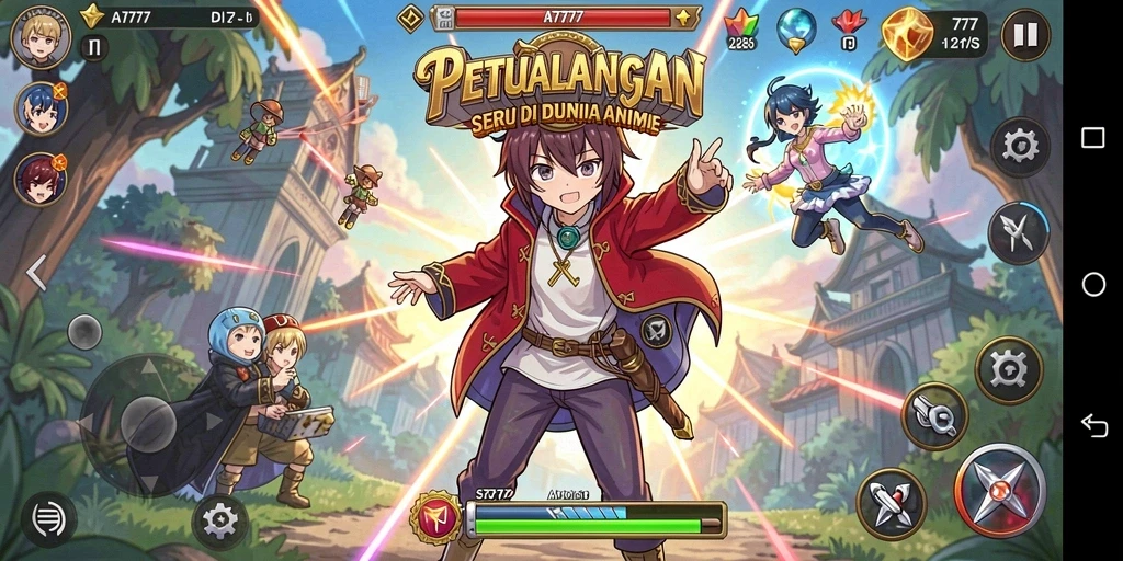 Tampilan gameplay A7777 yang penuh warna dan menarik.