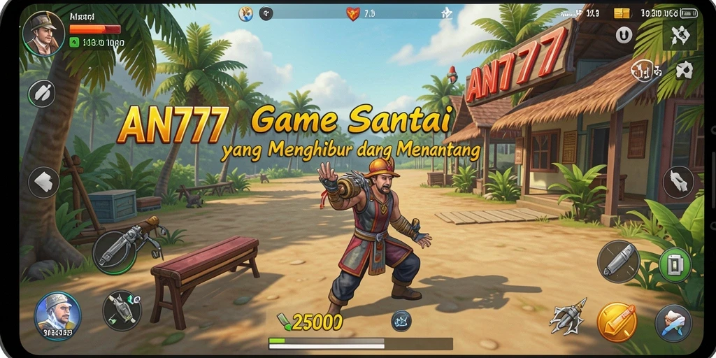 Tampilan gameplay mengasyikkan dari AN777 yang penuh warna.