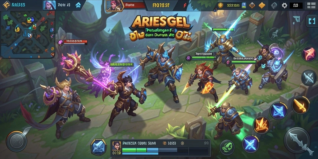 Tampilan gameplay menarik ARIESTOGEL dengan aksi seru di medan perang.