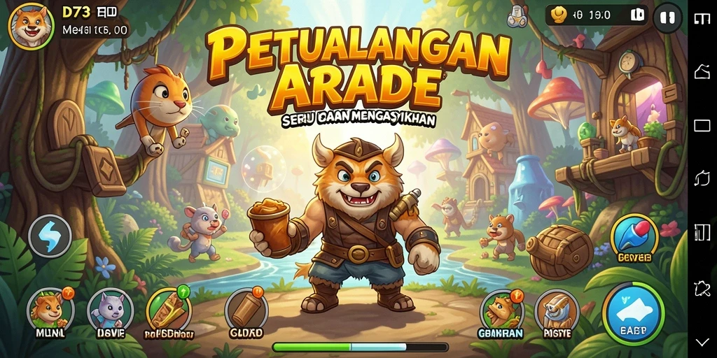 Screenshot gameplay D73 menampilkan aksi seru dalam permainan Arcade.