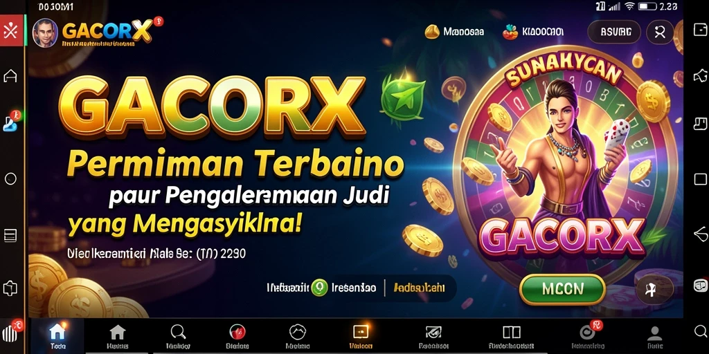 Screenshot gameplay menarik GACORX dengan berbagai pilihan permainan Kasino.