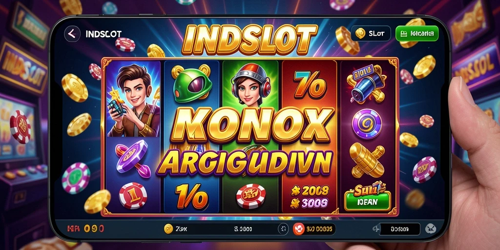 Tampilan screenshot utama INDSLOT dengan gameplay slot yang mendebarkan.