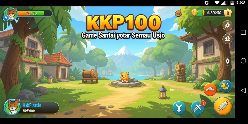 Screenshot utama KPK100 menampilkan gameplay santai yang penuh warna.