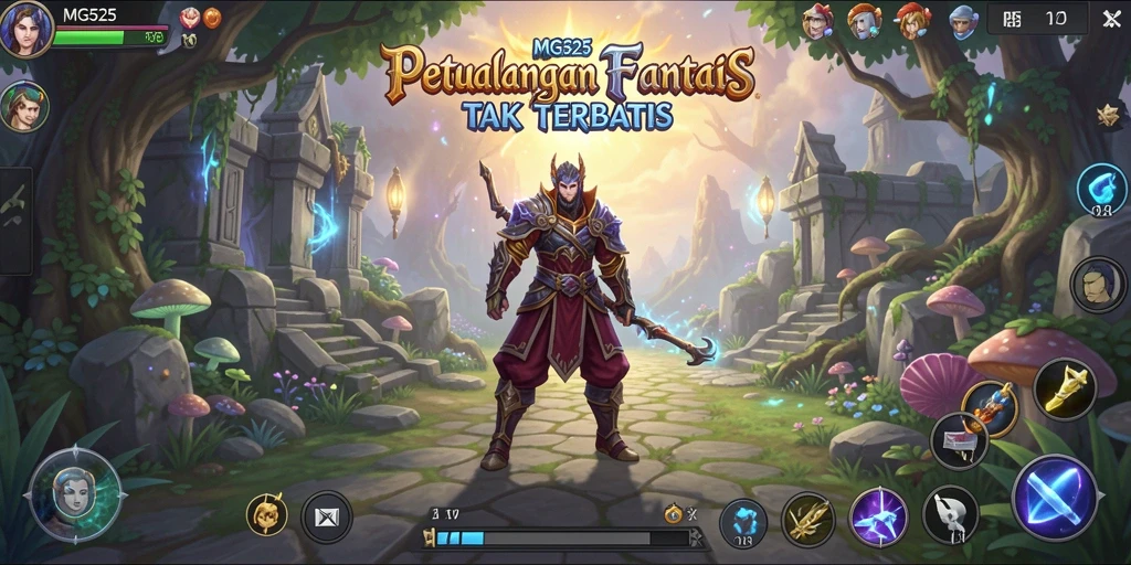 Gameplay MG525 menunjukkan pertarungan epik di dunia fantastis.