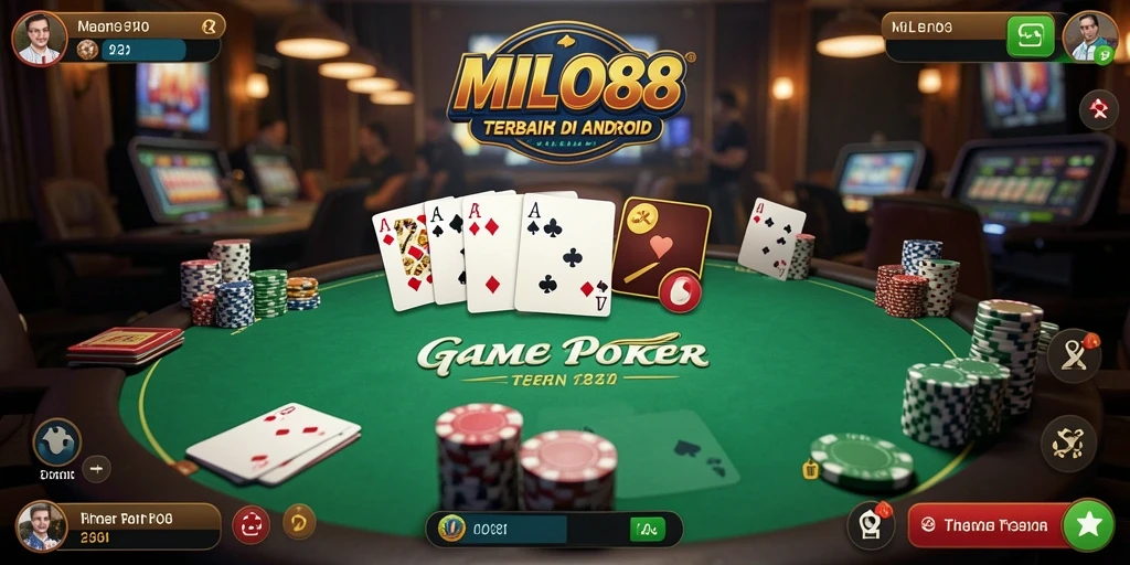 Tampilan gameplay Poker yang mendebarkan di MILO88.