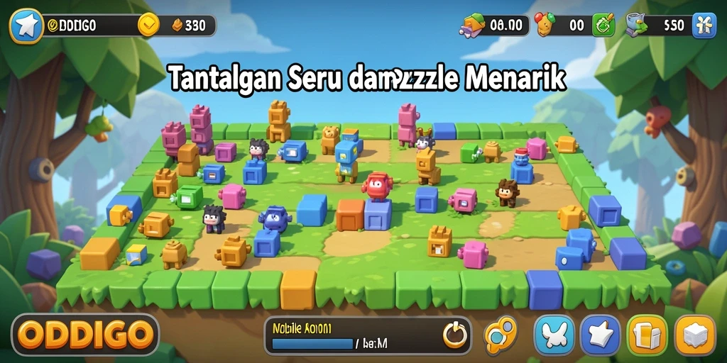 Tampilan gameplay ODDIGO yang menarik dalam menyelesaikan puzzle.