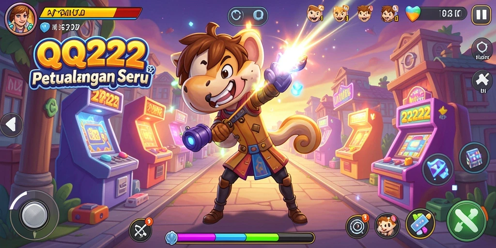 Screenshot QQ222 menunjukkan aksi seru dalam permainan Arcade.
