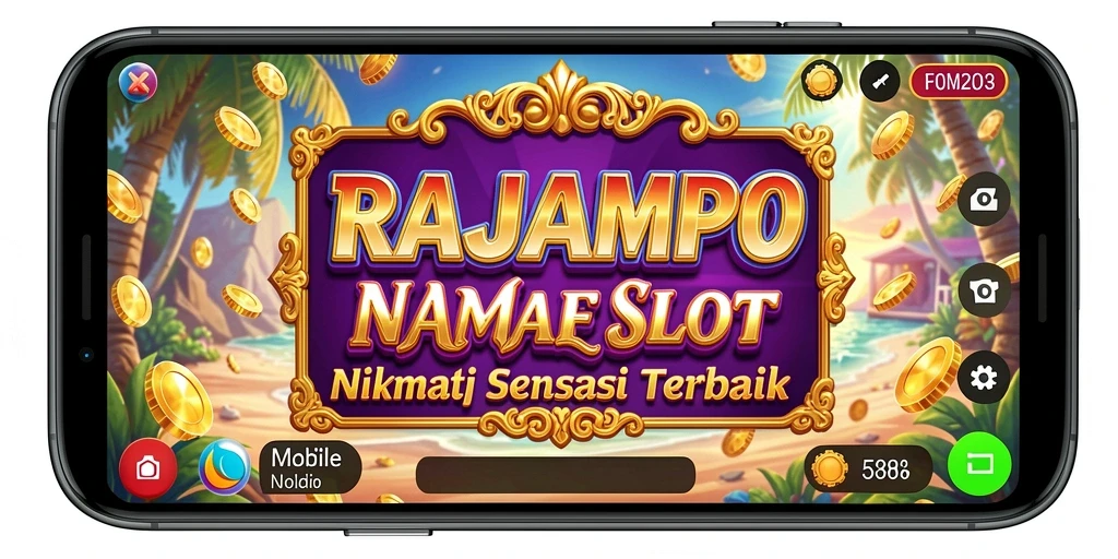 Tampilan gameplay menarik dari RAJAMPO dengan berbagai tema slot.
