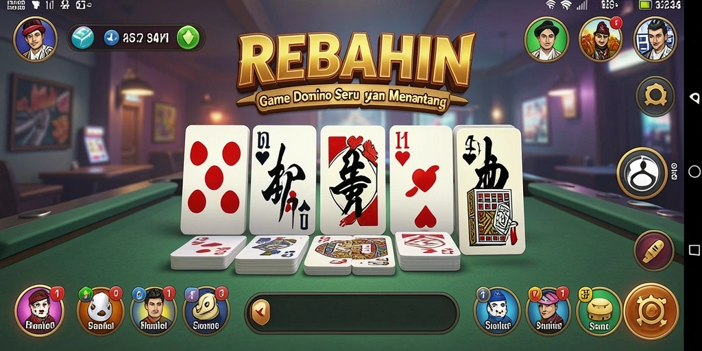 Tampilan menarik dari gameplay Domino di REBAHIN.