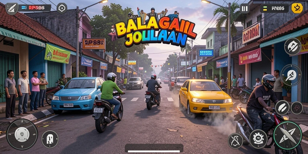 Gameplay Racing RP886 yang penuh aksi dan adrenalin.
