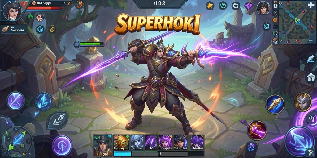 Tampilan seru dari pertempuran di dalam game MOBA SUPERHOKI.