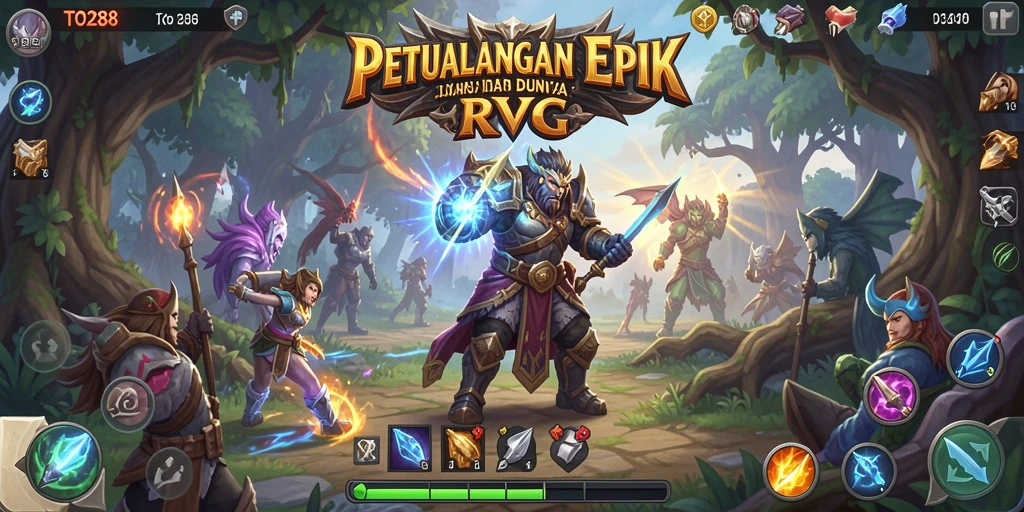 Screenshot utama TO288 menampilkan momen gameplay RPG yang seru.