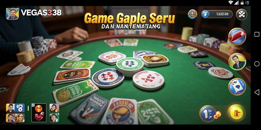 Tampilan gameplay yang seru dalam game Gaple VEGAS338.